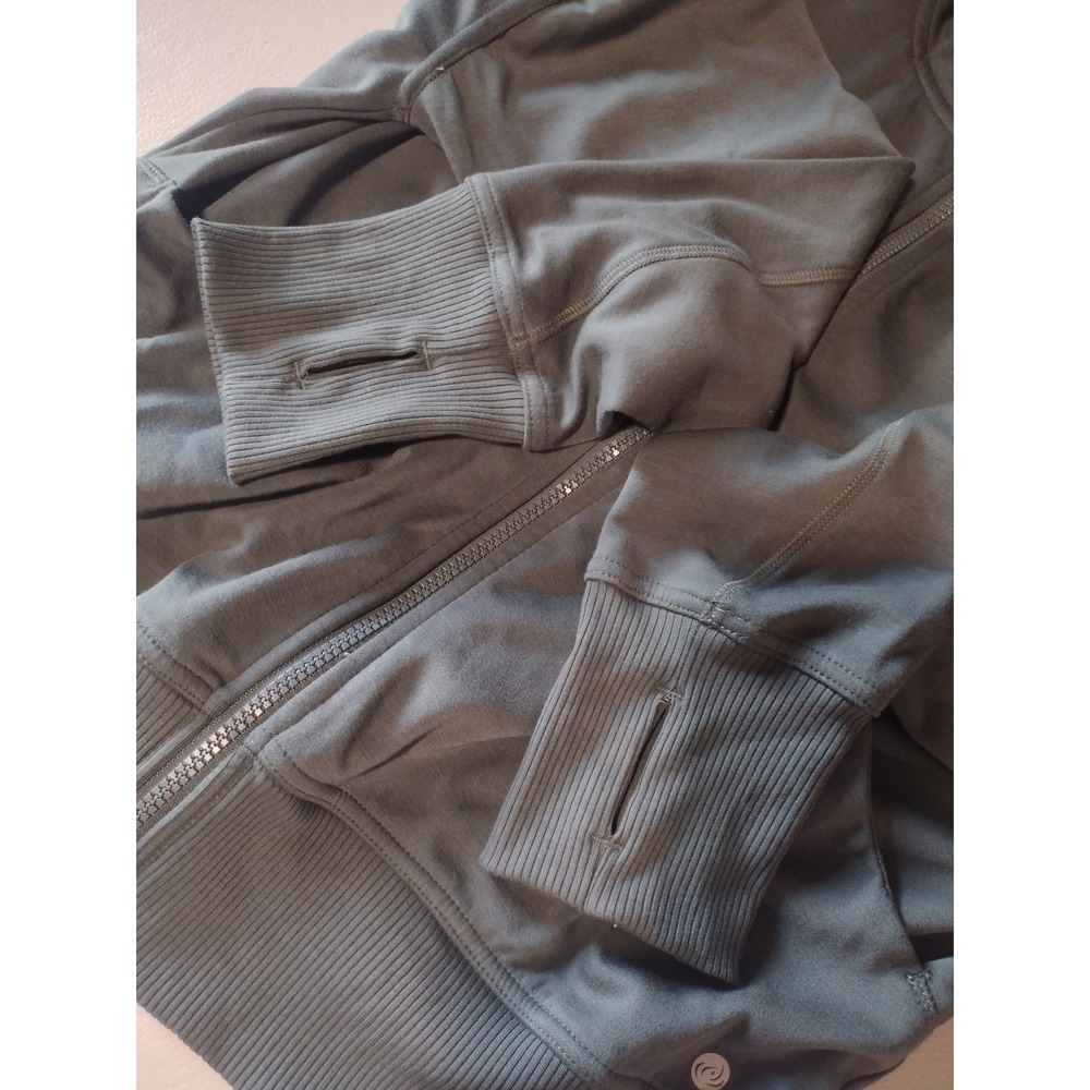 Apana Full Zip Hoodie Jacket Thumb Holes Athleisure Gray Size L - Picture 3 of 6